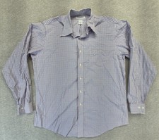 Brooks Brothers Regent Fit Shirt Mens 16 32/33 Blue Purple Plaid Supima Non-Iron