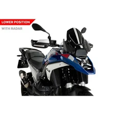 PUIG SPORT WINDSCREEN WITH RADAR FIT ON BMW R1300 GS TRIPLE BLACK 23-25 BLACK