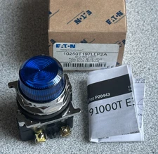 NEW Eaton 10250T197LLP2A Indicator Pilot Light 120V Blue Lens Full Volt LED