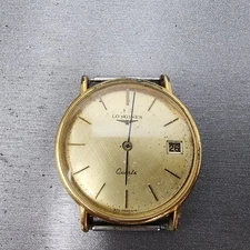 Longines Watch Men 33mm Gold Dial Gold Tone Date Round 970 6399 PARTS