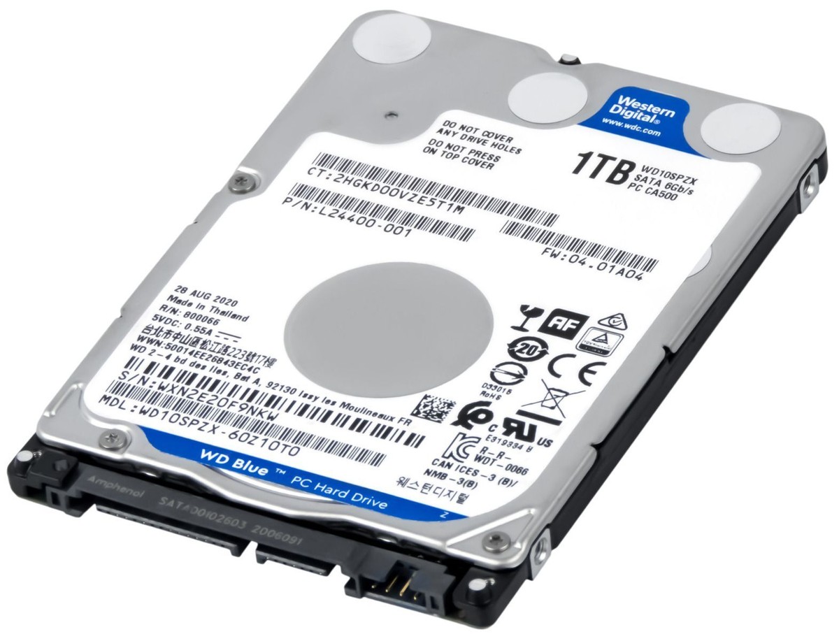 Hard Drive WD BLUE WD10SPZX 1TB 5.4K 128MB SATA III 2.5