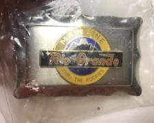 Chrome Plated Rio Grande - Mainline Thru The Rockies - Belt Buckle Used