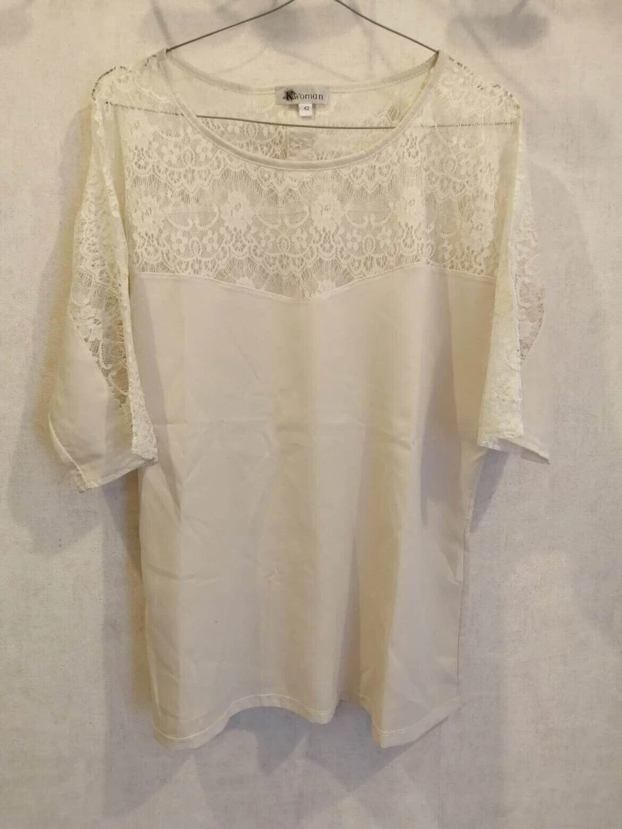 Chemisier Blanc Manches Longues KYABI - Taille 42-44 - Occasion Excellent état Vintage