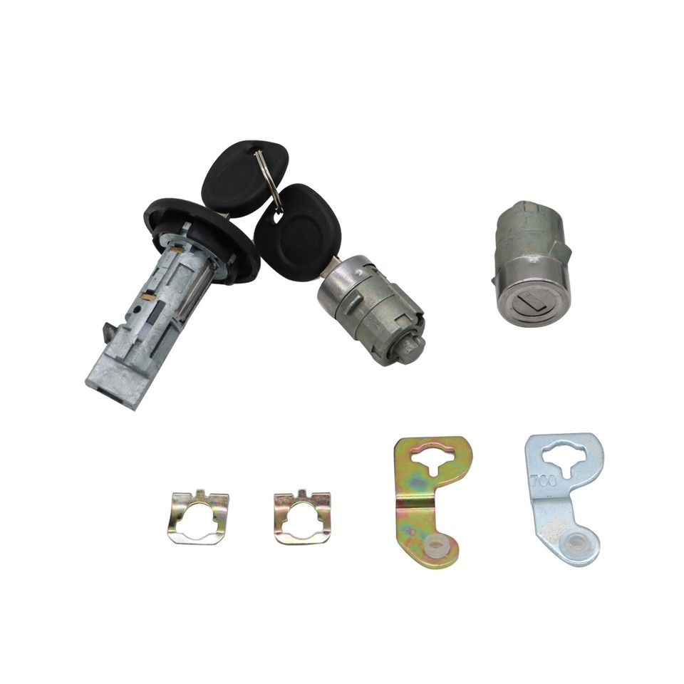 Chrome Ignition Key Switch Cylinder & Door Lock Pair Set W/ Keys For Chevrolet E - Foto 3