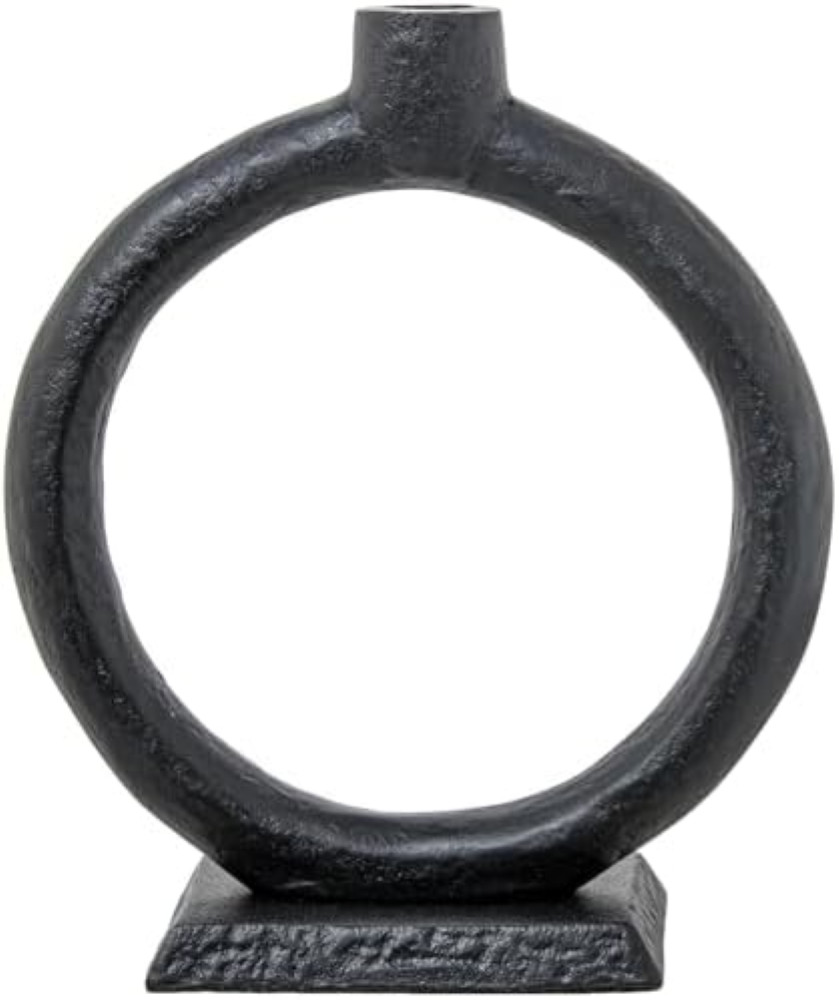 CANDELABRO ARO ALUMINIO NEGRO_22X8X24CM PARA VELAS Â°2CM