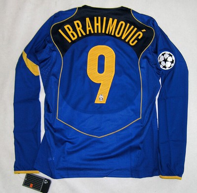 2004-05 JUVENTUS Away L/S No.9 IBRAHIMOVIC Player Issue 04-05 UEFA 