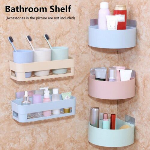 Shower Room Adhesive Shampoo Corner Storage Rack Organizer Bathroom Shelf - Picture 1 of 20