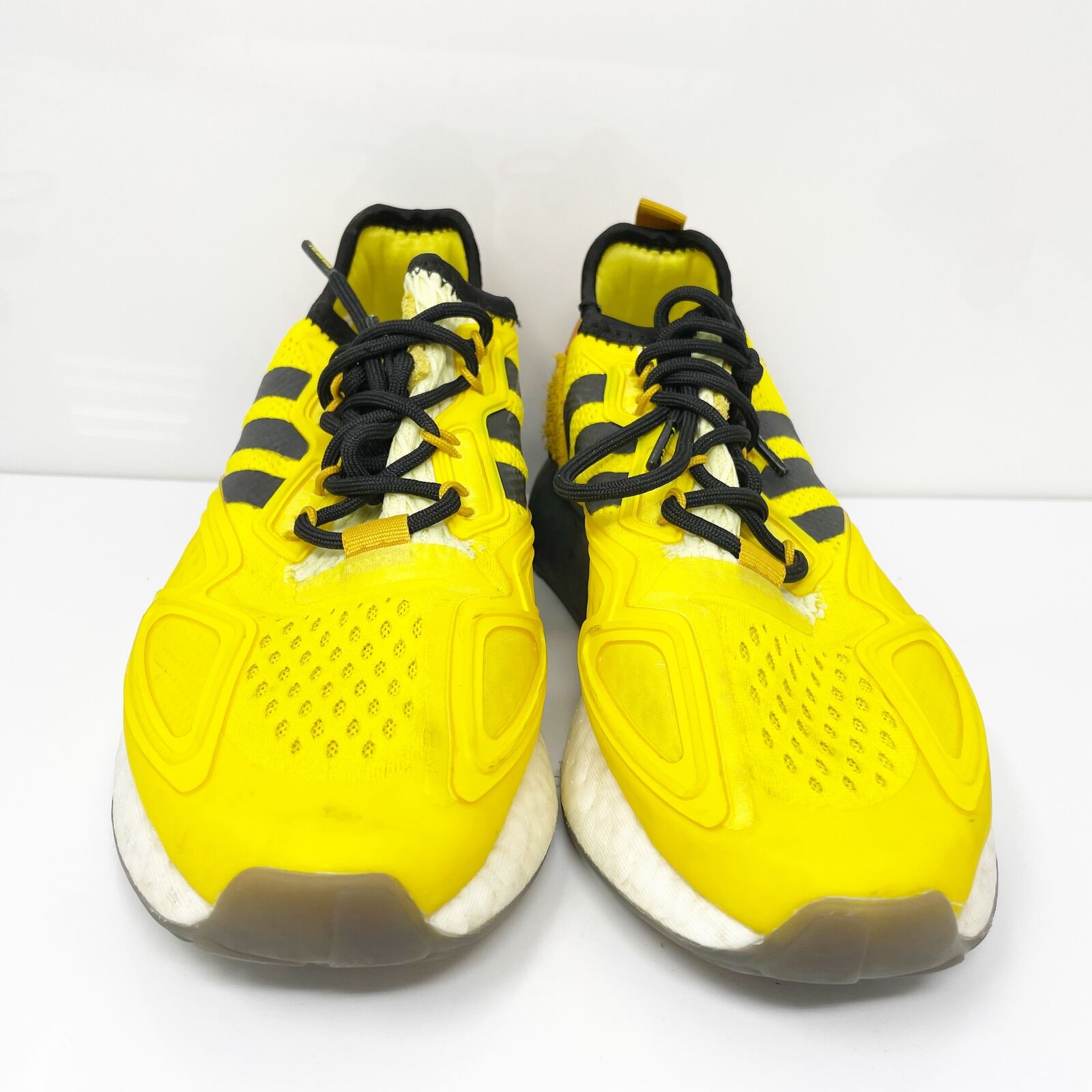 Adidas Mens Ninja ZX 2K Boost FZ1887 Yellow Running Shoes Sneakers Size 5