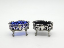 Giorgio III coppia di cantine sale zampa forate argento sterling antiche 1811