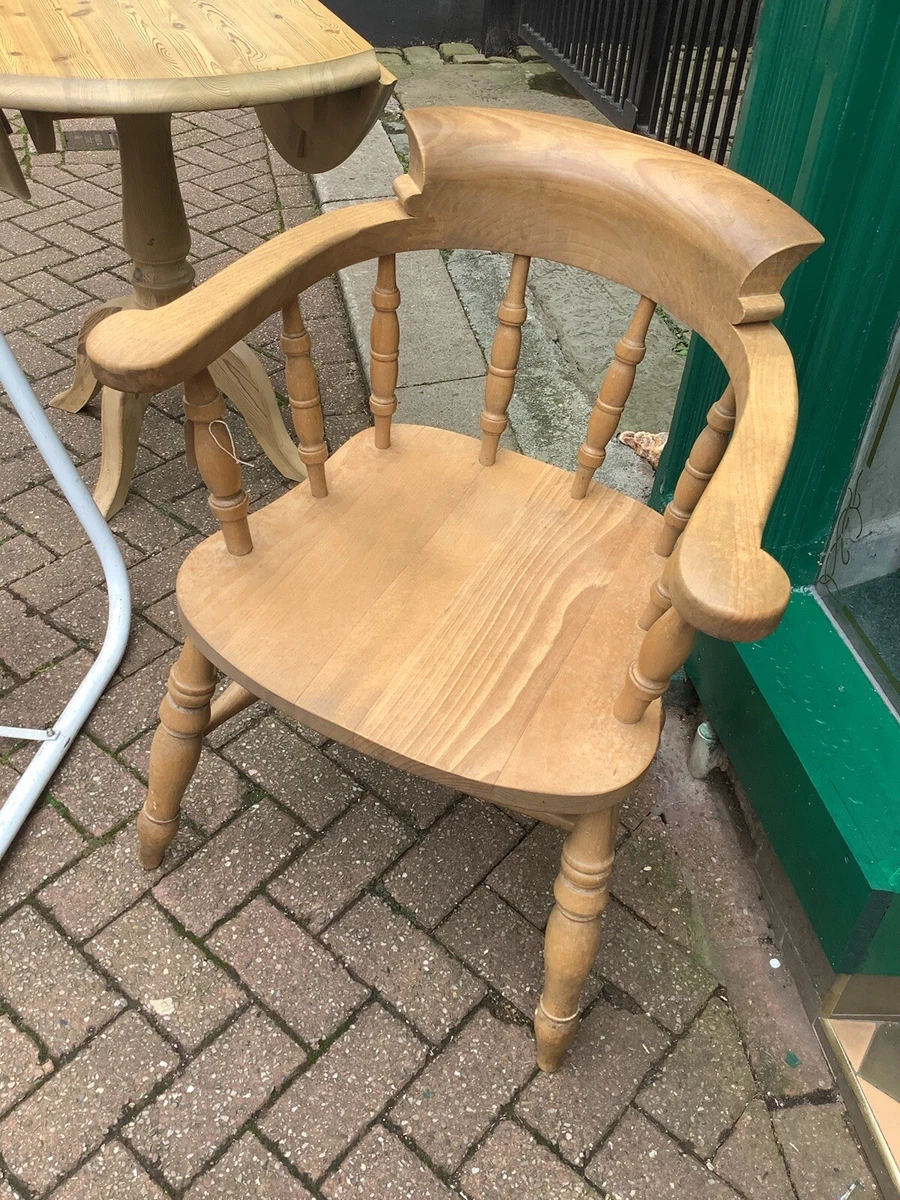 Lovely Pine Farmhouse Captains Chair eBay