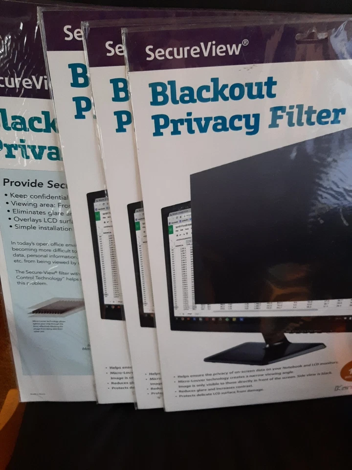 FOUR Kantek Secure View LCD Monitor Privacy Filter For 19" Widescreen, SVL190W - Image 3 of 4