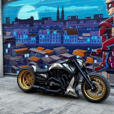 Harley V-Rod VRSCA 2018 2025 | 2-Into-1 Black Custom Exhaust System