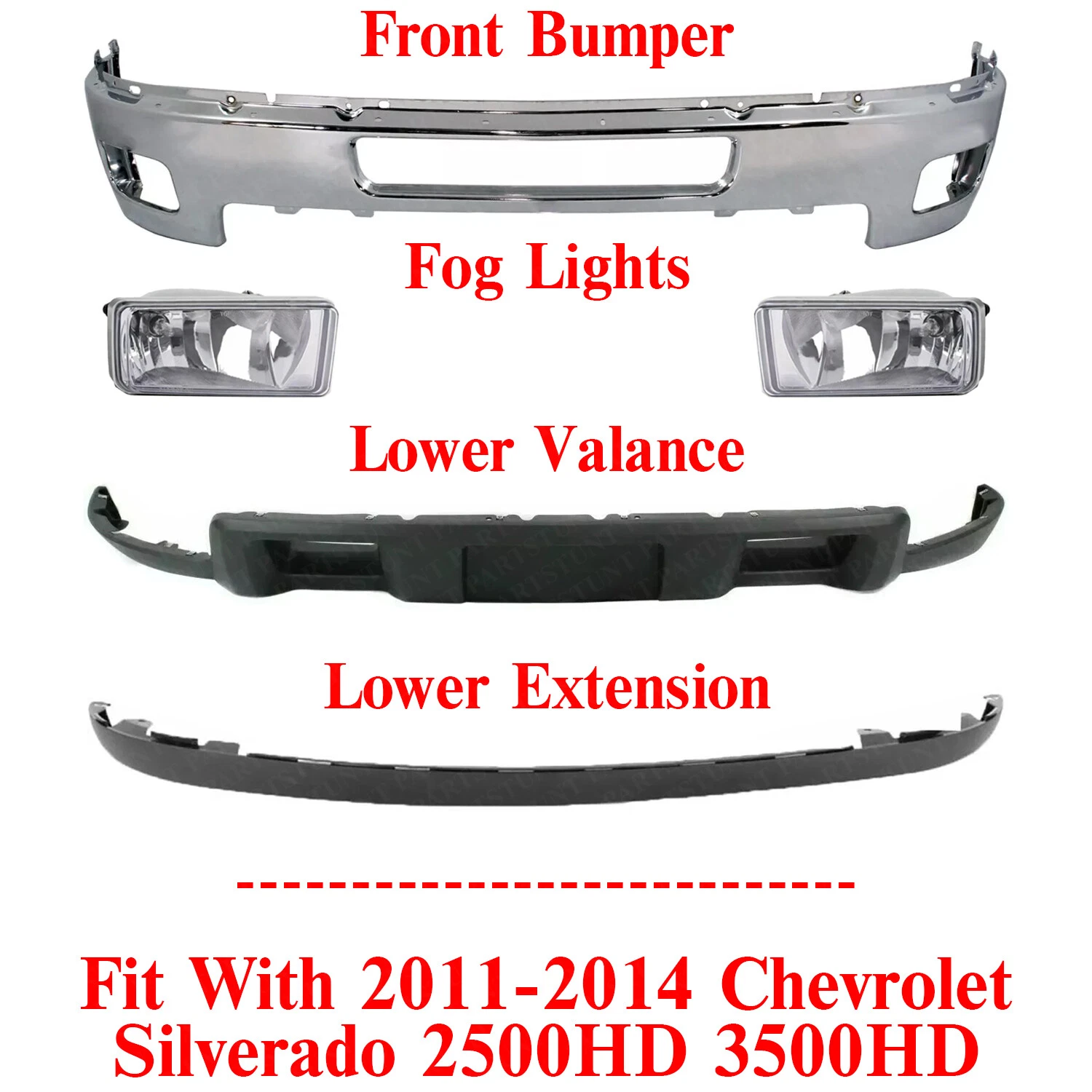 Aazon.co: Garage-Pro Buper Kit for Chevrolet Silverado 2500 3500 HD 2011-2014 Front Chroe