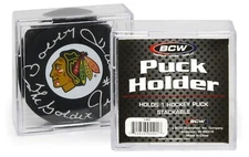 BCW Square Hockey Puck Holder Cube Display Case Stackable For Regulation Pucks