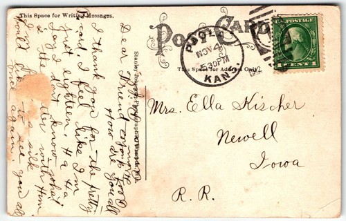 Postcard Exaggeration Strawberries How we do things in Block Kansas KS PM 1912 - Picture 2 of 2