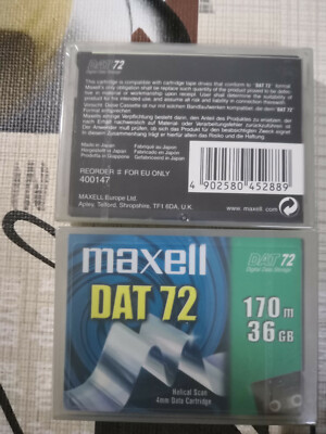 2x Maxell DAT 72 Digital Data Storage 36 GB/170m 4mm