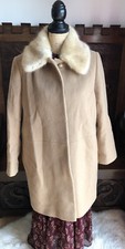 John Lewis Coat Wool Blend Women's Uk 14 Jacket Detachable Faux Fur Trim Collar