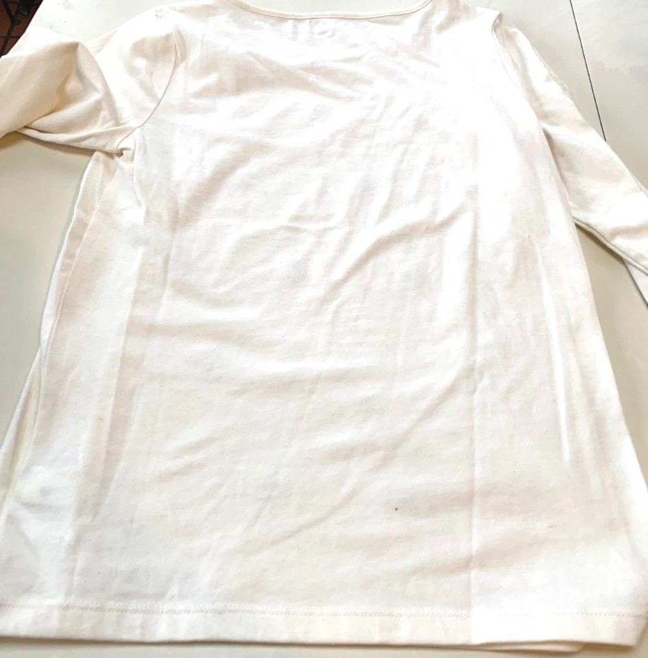 Gap Kids 女孩白色衬衫,正面闪亮棉质/聚 XXL — 第 2/4 张图片