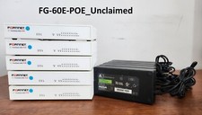 Lot of 5 Fortinet FortiGate FG-60E-POE with power adaptor tested / unclaimed