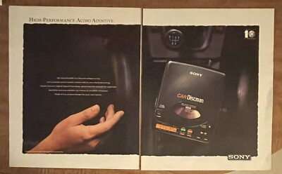 1992 Sony Car Discman Audio Additive Portable CD Player 2-Pg 90s