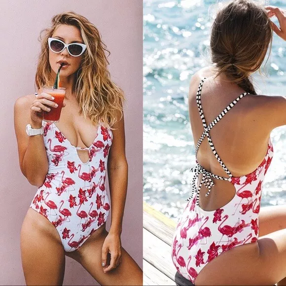 Cupshe flamingo bathing suit hotsell