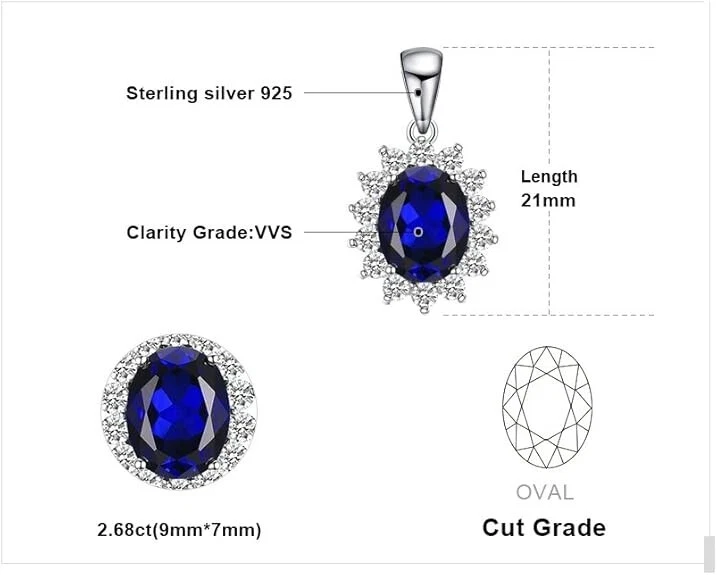 Collana Donna Kate Argento 925 Con Pietre Preziose zaffiro Princess donna - Immagine 3 di 3