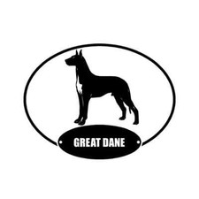 Great Dane Euro Oval Dog Breed Vinyl Car Decal Sticker