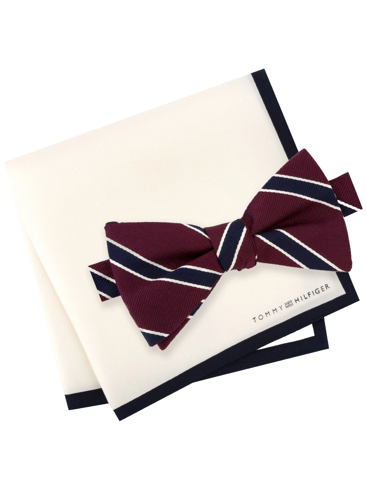 100% Branco Tommy Hilfiger Gravatas de seda para Homens