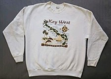 Vintage 1996 Key West Florida Sweatshirt Men's XL White Made In USA Crew Neck
