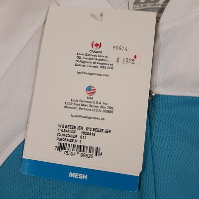 Maillot Cyclisme Femme Louis Garneau Taille L Bleu Blanc Noir Demi-zip
