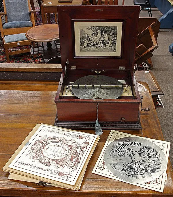 Antique (lot of 18) Imperial Symphonion music box late 19th