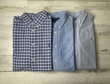 Lot of 3 Ralph Lauren Button Up Blue Shirts Youth Boys XL 18-20 1 NWT 2 EUC