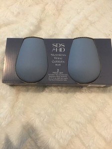 SDS For HD Stemmed Silicone Wine Goblets Set Of 2 Blue Unbreakable