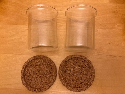 Bodum Bistro Zucker & Milchkännchen Set mit Kork Untersetzern - kostenlose optionale Griffe