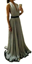 Dolce & Gabbana SS2008 Silk Sailor Print Halter Open Back D&G Maxi Dress IT40