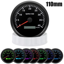 110mm Tachometer Tacho Meter Gauge 0-4000RPM LCD Hourmeter Car Boat Gas Diesel