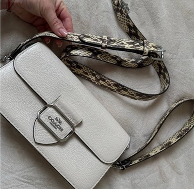 Coach Morgan Shoulder/Crossbody Bag - Chalk & Snakeskin Straps - NEW w/Tags