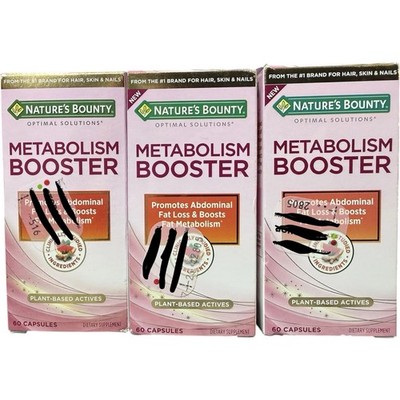 (3) Nature s Bounty Optimal Solutions Metabolism Booster 60 Caps Exp-09/2026+
