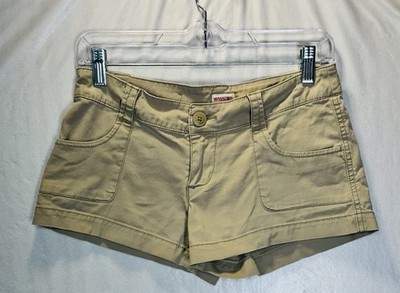 Y2K Mossimo Womens Micro Mini Low Rise Khaki Size 3 Stretch Summer Shorts 2 