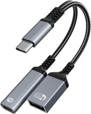 2-in-1 USB C OTG Adapter and Charger, Type C OTG Charging Adapter with 60W PD Fa