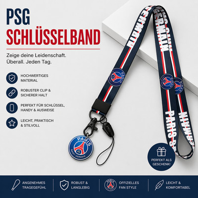 Paris Saint Germain (PSG) Fußball Schlüsselband / Lanyard | Fanartikel