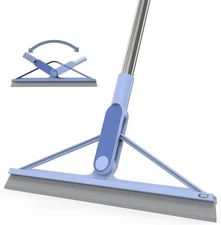 Rubber Floor Squeegee Broom 61'' Long Handle Shower for with 120° Adjustable