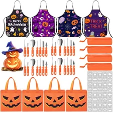 80 Pcs 4 Set Halloween Pumpkin Carving Kit, Carving Tools with Storage Bag, D...