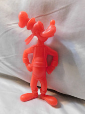 VINTAGE LOUIS MARX Co. 1971 WALT DISNEY GOOFY Red Plastic Figure