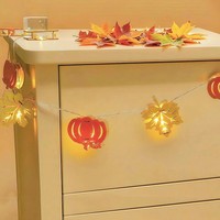 Herbstdeko Lichterkette Ahornblatt 1,5M 10 LED Mit Timer FüR Halloween