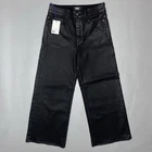 Paige Anessa Coated black wide leg jeans Pants Size 30