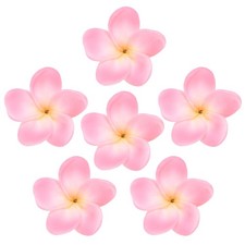 6-Pack Artificial Plumeria Flower Heads, 3.54" Fake Plumeria Flowers,Pink