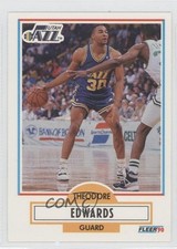1990-91 Fleer Blue Edwards (Theodore on Card) #185 Rookie RC 0a3. rookie card picture