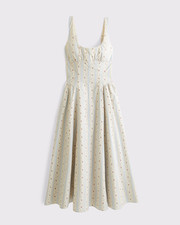 Abercrombie & Fitch 100% Cotton A&F Bra-Free Dylan Midi Dress🔥No Import Fees