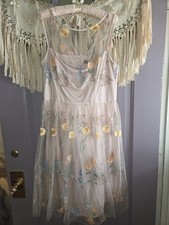 Womens Ebroidered Tulle Floral Dress 16